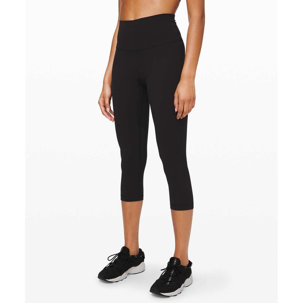 Lululemon Align High Rise Crop 21 Black Nulu Yoga Lightweight Leggings Womens/4